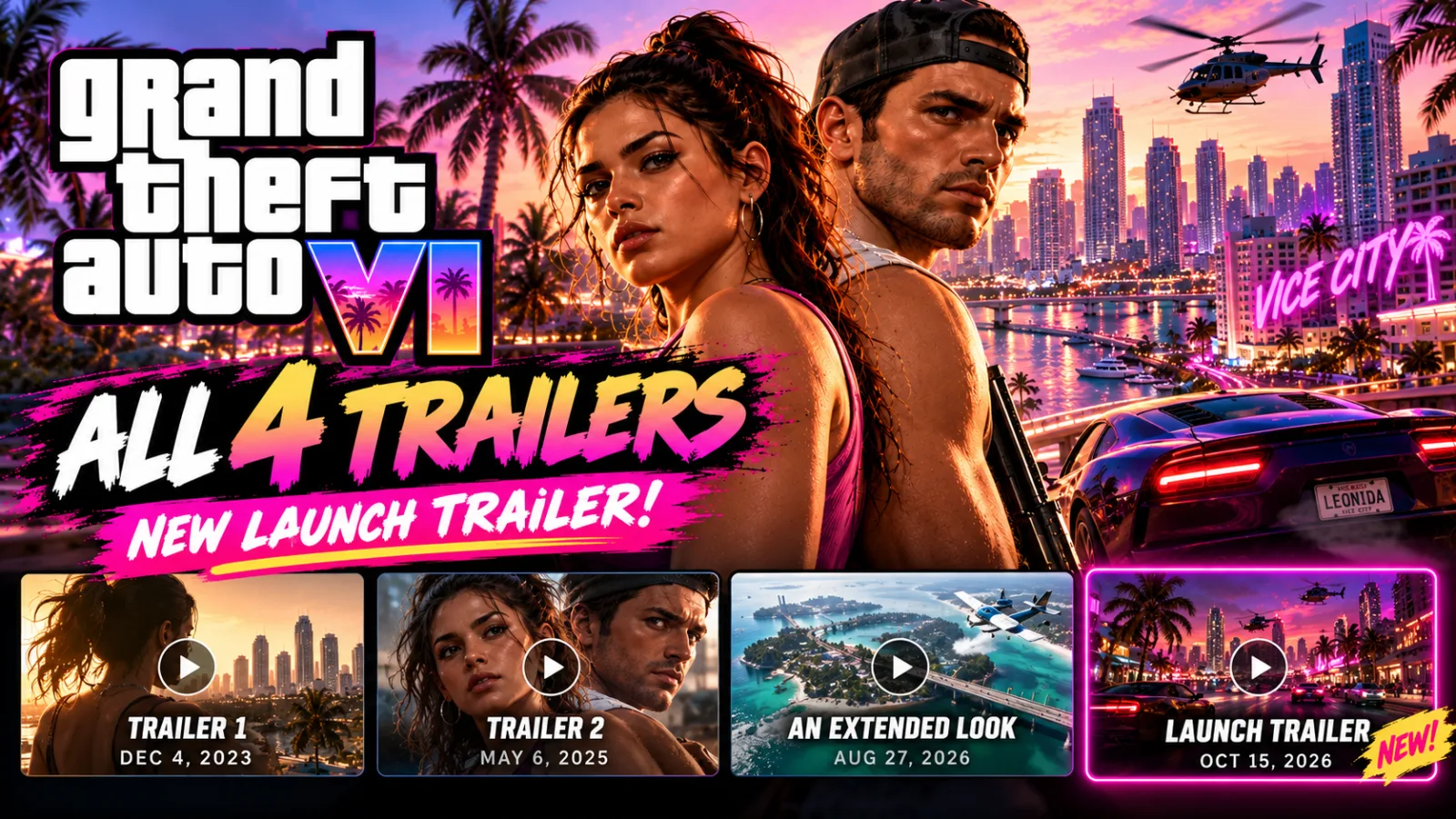 GTA 6 Trailers: All Official Videos, Breakdown and Hidden Details