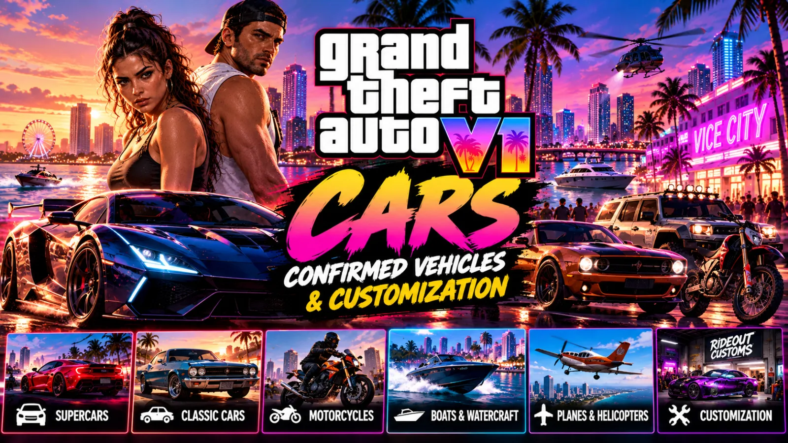 GTA 6 Cars and Vehicles: Confirmed List, Supercars, Motorcycles and Customization