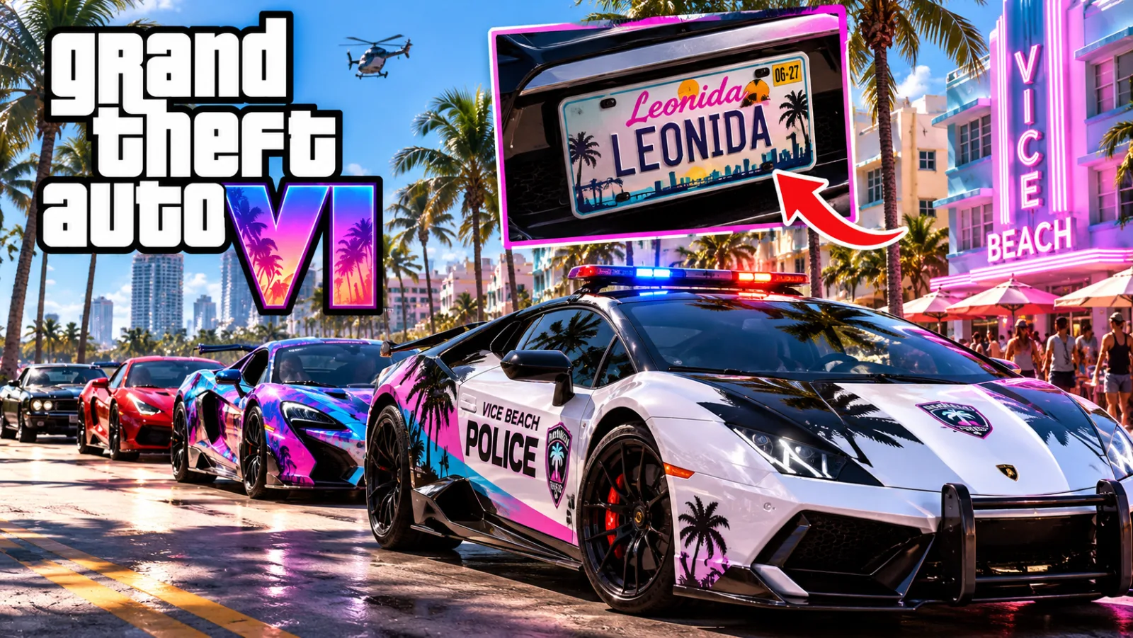 Miami Streets Are Filling Up With GTA 6-Inspired Cars, Including a Vice Beach Police Lamborghini