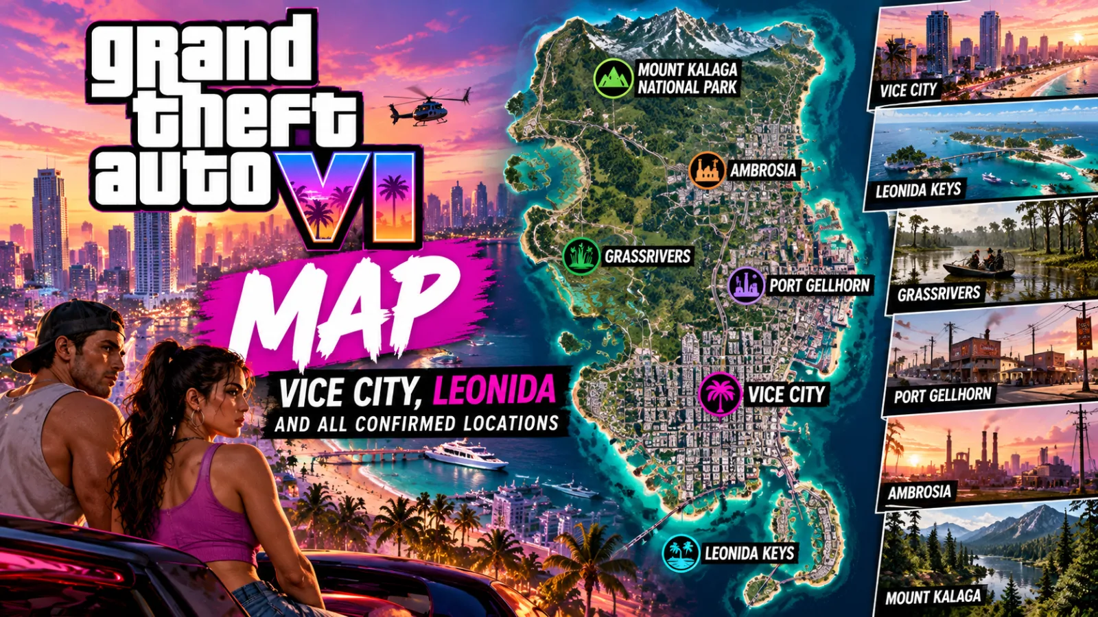 GTA 6 Map: Vice City, Leonida and All Confirmed Locations